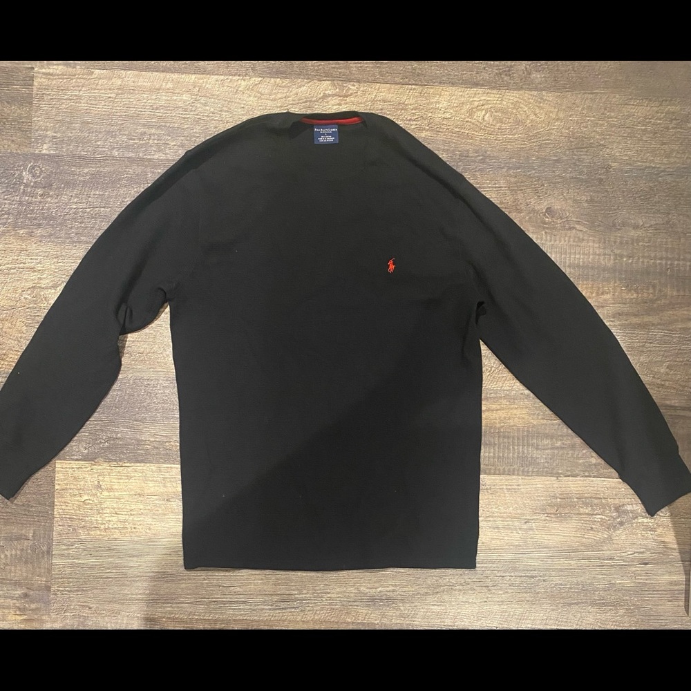 Polo sweater black 100% cotton